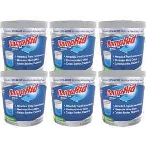 DampRid Refillable Moisture Absorber, 11 oz., 6-Pack - Fresh Scent Moisture Absorbers, 10% More Absorbing Power*, Eliminates Musty Odors for Fresher, Cleaner Air