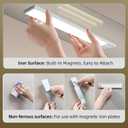 4 Pack Under Cabinet Lighting, Rechargeable Motion Sensor Light Indoor, Wireless Dimmable Magnetic Closet Lights, 32 LED Under Counter Lights for Kitchen, Wardrobe, Stairs, White Light (8inch)