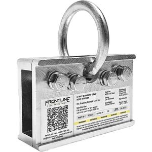 Frontline RO2W 2-Way Standing Seam Roof Anchor Clamp | Rugged, Reusable & Compact | OSHA & ANSI Compliant Steel anchor | Strength Rating: 5,000 lbs | Bolts and washers included