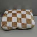 LOMAO Throw Blankets Flannel Blanket with Checkerboard Grid Pattern Soft Throw Blanket for Couch, Bed, Sofa Luxurious Warm and Cozy for All Seasons (Khaki, 50"x60")