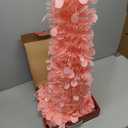 MACTING Whimsical Christmas Tree with Ball String Lights 5FT Pink Pop Up Curved Tree with 15 Ball Lights & Hanging Ornaments Collapsible Tinsel Tree for Apartment Porch Indoor Outdoor Xmas Decor