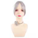 Clip-in Bangs & (LH116-171) Grey: Natural Straight Fringe Hair Extensions, Wispy Natural Fake Bangs, Hair Clip On Bangs For Women, Faux Bangs For Daily Wear