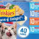 Purina Friskies Wet Cat Food Variety Pack, Oceans of Delight Flaked and Prime Filets - (Pack of 40) 5.5 oz. Cans