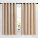 NICETOWN Blackout Draperies Curtains Panels - Window Treatment Thermal Insulated Solid Grommet Blackout Curtains/Panels/Drapes for Bedroom (Biscotti Beige, Set of 2, 66 by 66 Inch)
