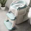 Jool Baby Potty Training Seat with 2 Step Ladder for Toddlers - Splash Guard, Adjustable Height (Aqua)