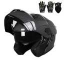 Modular Flip up Motorcycle Helmets for Men Women, DOT ApprovedDual Visor Full Face Helmet for Adult Ebike Moto ATV UTV Snowmobile ADV Cruiser Four Wheeler Street Bike with Gloves Mask, M 