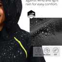 LAZAWG Rain Jackets Women Lightweight Raincoat Hooded Waterproof Windproof Rain Coat for Travel Outdoor (Black, XXL)