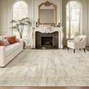 Soalmost 7x10 Area Rug for Living Room Washable Rugs Non-Slip Beige