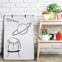 JILoffice Dry Erase Board, Magnetic White Board 36 X 24 Inch, Double Sided Whiteboard Easel, Silver Aluminum Frame with Two Flipchart Hooks for Office Home and School