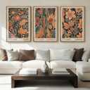 ANHUIB Floral Wall Art 16x24 Inch Large Vintage Botanical Wall Decor Retro Floral Blossom Paintings Modern Plant Art Prints Set of 3 for Living Room Bedroom Office