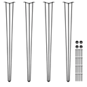 VEVOR Hairpin Table Legs 40" Black Set of 4 Desk Legs 880lbs Total Load Capacity Hairpin Desk Legs 3 Rods for Bench Desk Dining End Table Chairs Carbon Steel DIY Heavy Duty Furniture Legs