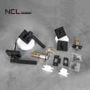NCL Elegant Entry Door Lever with Single Cylinder Deadbolt, Keyed Alike Heavy Duty Combination Set, Matte Black Exterior Door Lock Set for Front Door (1)