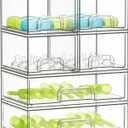 SpaceAid Bottle Storage Organizer Baby - Acrylic Bottles Station Organizer Container, Stackable Clear Drawers for Countertop, Vanity, Bathroom, Cabinet, Pantry Organization, 6 Pack, 4S2L, 15.6"H