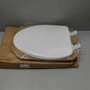 1F1R7-00 Premium Molded Wood Round Toilet Seat with Slow Close Hinge & OSG, White