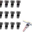 T Tap Wire Connectors for 16-18 AWG, Self-stripping Wire Connectors 3 Way 2 Pins, Quick Wire Splice Connectors, Solderless Low Voltage and High Voltage Wire Connectors 12 Pack