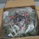 12 Pcs Christmas Candle Rings Wreaths Bulk, Xmas Artificial Candle Rings with Pinecones Red Berries Candle Holder Table Centerpiece Decor for Home Kitchen Cabinet Windows Front Door