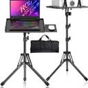 Projector Stand Tripod, Adjustable Height 26 to 56 Inch Laptop Tripod, Laptop Stand with Mouse Tray, Foldable Tripod for Projector with Carry Bag, Portable Podium Stand for Office, Home, Stage, DJ