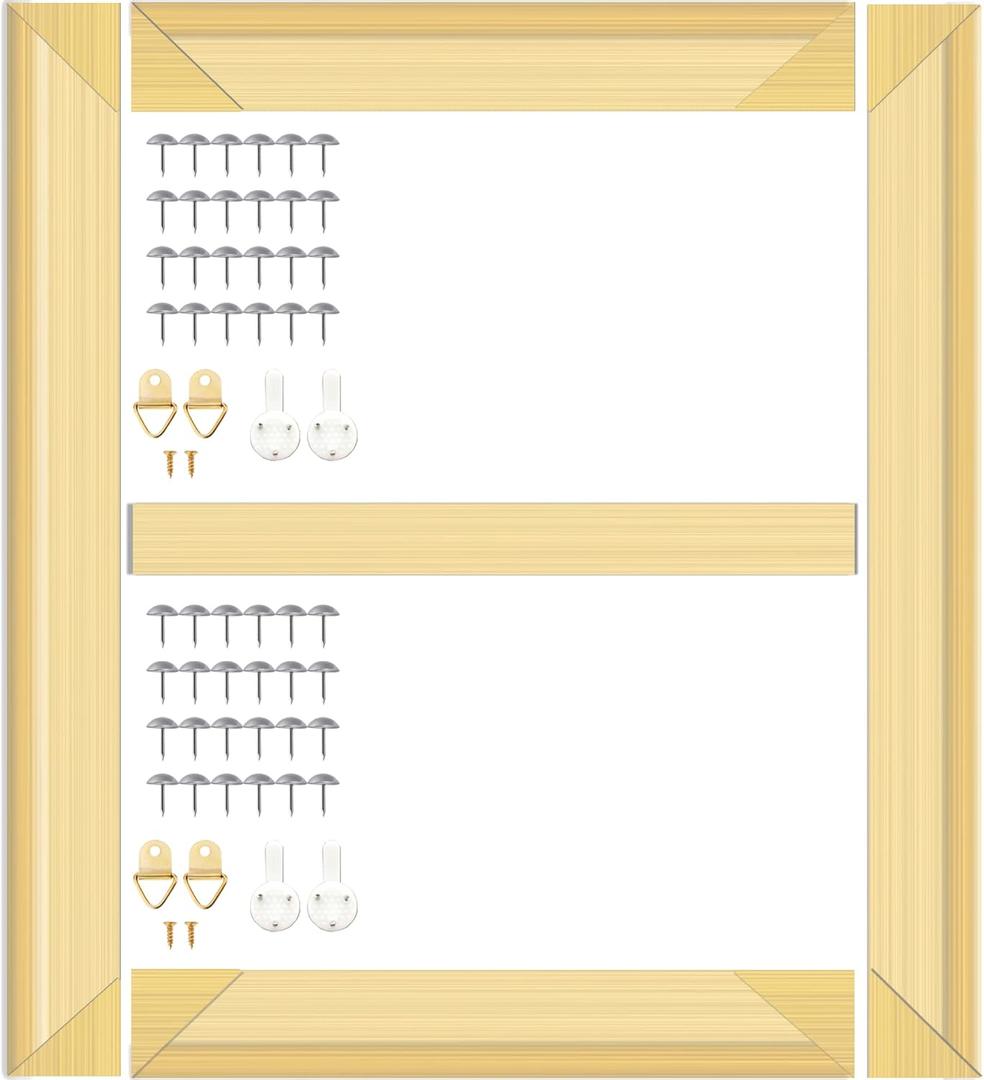 ECOIOU DIY Canvas Stretcher Bars 24X36 Inch Canvas Frame, Sturdy Stretcher Frames for Oil Paintings, Prints, Paint by Numbers & Posters, Thickness 11/16" x Width 1-1/2" (Need Extra Size to wrap Around The Frame)