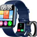 Smart Watches for Men (Android & iPhones), 1.85" HD Alexa Built-in Smart Wacth With Heart Rate Monitor, Sleep/Step Tracker, 120+ Sport Modes Fitness Tracker Watch for Women, IP68 Waterproof Watch (Blue Dark)