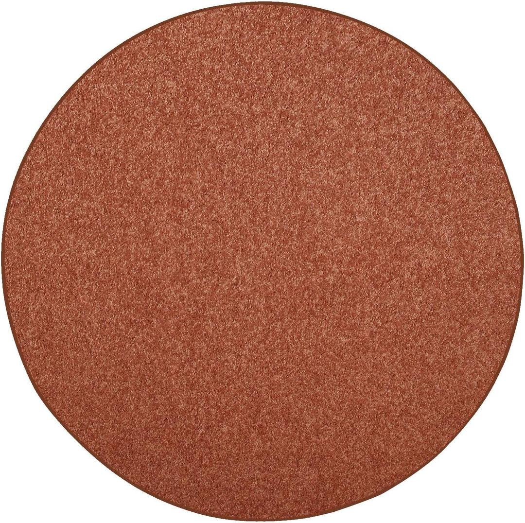 Bright House Solid Color Area Rugs Rust - 4' Round, Indoor, Stain & Fade Resistant, Perfect for Living Room, Bedroom, Dining Room, Entryway, Doorway, Pet & Kids Friendly Rug, Wedding, Made in USA