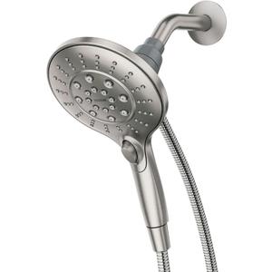 Moen Engage Spot Resist Brushed Nickel Six-Function 5.5-Inch Removable Handheld Showerhead with Magnetic Docking System, 26112SRN