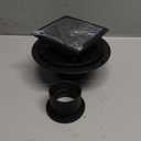 Shower Drain, Matte Black 4 inch Square Shower Floor Drain with Flange, Removeable Grid Panel SUS 304 Stainless Steel Square Shower Drain