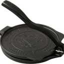 Victoria 8-Inch Cast Iron Tortilla Press HD Spherrous, Commercial-Grade Cast Iron Tortilla Maker, Roti Press, Pataconera Seasoned with Flaxseed Oil, Made in Colombia, Black