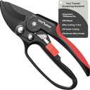 FLORA GUARD Ratchet Pruning Shears for Easy Cutting, Heavy Duty Garden Clippers for Thick Branches, 3-Step Ratcheting Hand Pruners for Weak Hands, Seniors & Gardening