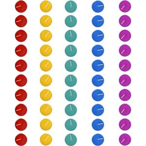 50pcs Unscented Assorted Colors Tealights Candle - 4+ Hour Burn Time - Clean-Burning Palm Votive Smokeless Tealights Candles for Home, Shabbat & Anniversaries (50pcs)