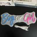 Nordstylee Led "Boy or Girl" Neon Signs Gender Reveal Party Decorations Neon Letters Signs Pregnancy Announcement Party Supplies Baby Shower Yard Signs(blue-pink)