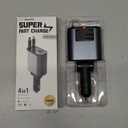 Retractable Car Charger Adapter for iPhone 17,4 in 1 Fast Charging Car Phone Charger,69W USB C Car Truck Accessories,Road Trip Essentials Gift for Men Women for iPhone 17/16/15/14/13/12,Galaxy S25 (Cords for Apple+Type-C(Digital Display))