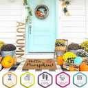 IZUS Hello-Pumpkin Welcome-Doormats - Non-Slip Coir Entrance-Mat Fall-Harvest-Festival Front-Door-Mat Porch-Rugs Home-Decor 17x29inches