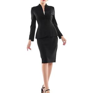 Marycrafts Women’s Blazer Skirt Suit Set – Professional 2 Pieces Outfit for Business Office Work and Career Attire, 14, Black