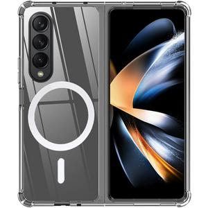 for Samsung Galaxy Z Fold 4 Magnetic Clear Case, Compatible with Wireless Charger and Magsafe Card Wallet, Simplistic Transparent Shockproof and Drop-Proof Case for Samsung Galaxy Z Fold 4 Magnetic Clear Case, Compatible with Wireless Charger and Magsafe Card Wallet, Simplistic Transparent Shockproof and Drop-Proof Case