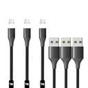 N. NETDOT Magnetic Charging Cable, Gen10 Nylon Braided Magnetic Phone Charger Compatible with USB-C,Type C Devices and Phones(3.3ft/3 Pack Black)