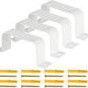 4PCS Gutter Downspout Strap-3" x 4" Aluminum Alloy Leader Strap Gutter Bracket 3 X 4, White