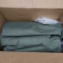 Dark Green Curtains 86 Inches Long, Blackout Spring Curtains for Living Room Cooling Heat Reflective Linen Look Vintage Drapes for Bedroom Back Tab Pleated (Olive,2Panels W50 xL86) (Loden)