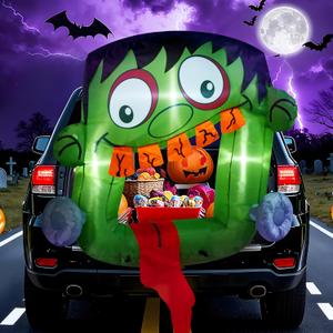 ZPISF Halloween Trunk or Treat Inflatables 4 FT Frankenstein Outdoor Decorations, Blow up Frankenstein Inflatables with 3 Built-in LED Lights for Car, Yard, Lawn, Garden Decor