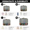BAGAIL 9 Set Packing Cubes with Packing List Luggage Packing Organizers for Travel Accessories (Black Floral)