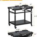Universal Grill Stand for Ninja Woodfire Outdoor Grills,Portable Foldable Grill Cart Table for XSKUNSTAND OG700 OG800 OG900 OO101 SER Smoker Pizza Oven Accessories with 4 Wheels & Cover