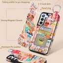 Shorogyt for Samsung S22 Plus Wallet Case with Card Holder - Cute Designer Collage Pattern Kickstand Magnetic Clasp Back Flip Folio Leather Phone Cases for Women Men Girls for Galaxy S22 Plus