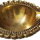 PARIJAT HANDICRAFT 100% Pure Virgin Brass Kuber Diwali/Deepawali Diya Dia Pooja Oil Lamp. Tea Light Holder/Christmas Decoration. Traditional Puja Indian Gift Items, Pack Of 2