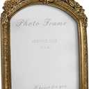 Cuspin 8x10 Picture Frame Vintage Gold Frames, Antique Gold Ornate Resin Photo Frame with Glass Front for Tabletop and Wall Mounting, 8 by 10 Arched Picture Frame for Home Decor