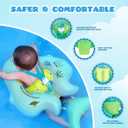 No Flip Over Baby Pool Float with Canopy UPF50+ Sun Protection, Inflatable Baby Float with Sponge Safety Support Bottom, Fun Gifts Water Toys Accessories Baby Swim Floats for Pool 3-36 Months