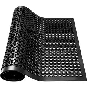 83x36x0.4in Commercial Floor Mat with Drainage Holes Rubber Floor Matting Anti-Fatigue Mat with Non-Slip Backing for Commercial Restaurant Kitchen Bar Use Wet Area, 2'11" x 6'11"