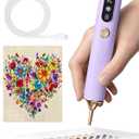 Electric Diamond Painting Pen, Vacuum Diamond Art Pens Cordless & Quiet, Adjustable Suction Mode, Diamond Painting Tool Supplies for Adults, Purple