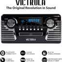 Victrola Haley Retro Bluetooth Record Player & Multimedia Center with Built-in Speakers - 3-Speed Turntable, CD Player, AM/FM Radio, 3.5mm Aux-In, Wireless Music Streaming, Black