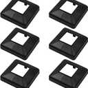 6Pcs Flange Base Shoe for Railings 2"x 2"/50mm Post, Deck Post Base Black Plastic Cover Flange Post Skirt Covers