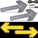 Rossesay 2 Pcs 23.6 inch Arrow Signal Light 12V Indicator LED Light Truck Strobe Lights with Brackets and Accessories for Watering Cart Sweeper Work Car Construction Vehicle