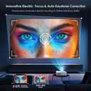 [Electric Focus] 4K Support Projector with WiFi6 and Bluetooth 5.3, Outdoor Projectors for Outside Video Use, OWNKNEW Gaming Movie Proyector, Auto Keystone Correction